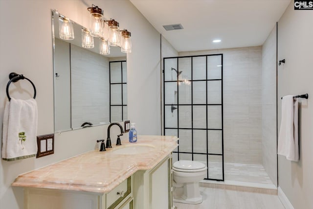 518 Pioneer Shores Rd, Prosperity, SC 29127 - bathroom featuring a walk in shower, vanity, and tile patterned flooring