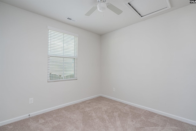 939 Sequoia Dr, Lexington, SC 29073 - unfurnished room with carpet floors, a ceiling fan, and attic access