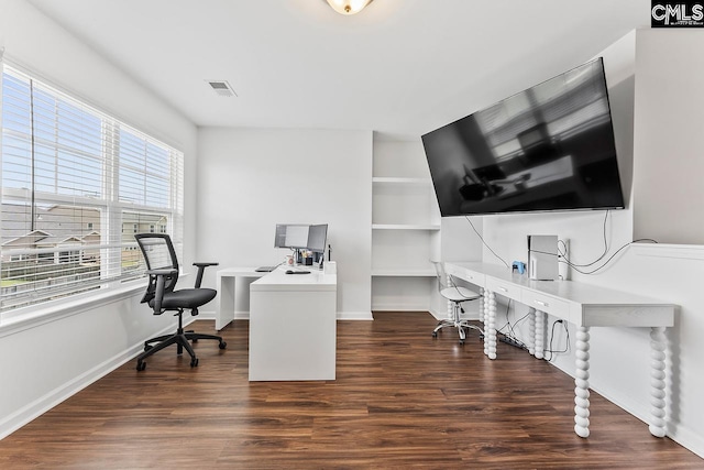823 Queenshire Ln, Elgin, SC 29045 - office area featuring wood finished floors and built in features