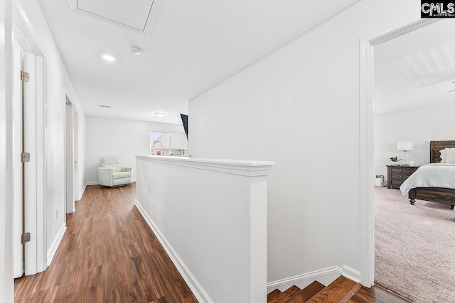 823 Queenshire Ln, Elgin, SC 29045 - corridor with an upstairs landing and wood finished floors