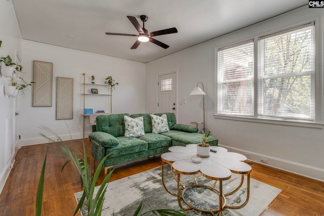 335-337 S Woodrow St, Columbia, SC 29205 - living area featuring a ceiling fan and wood finished floors
