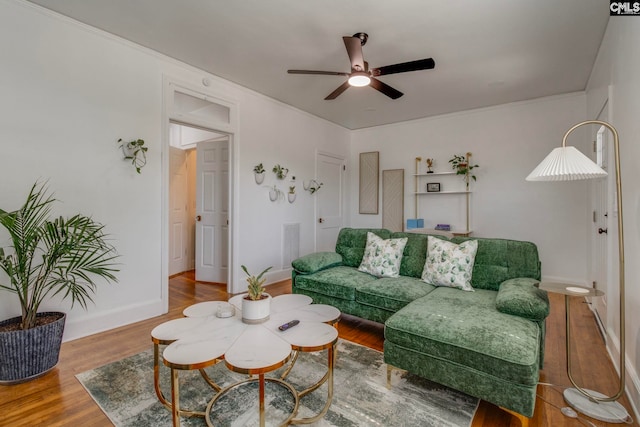 335-337 S Woodrow St, Columbia, SC 29205 - living room featuring a ceiling fan and wood finished floors