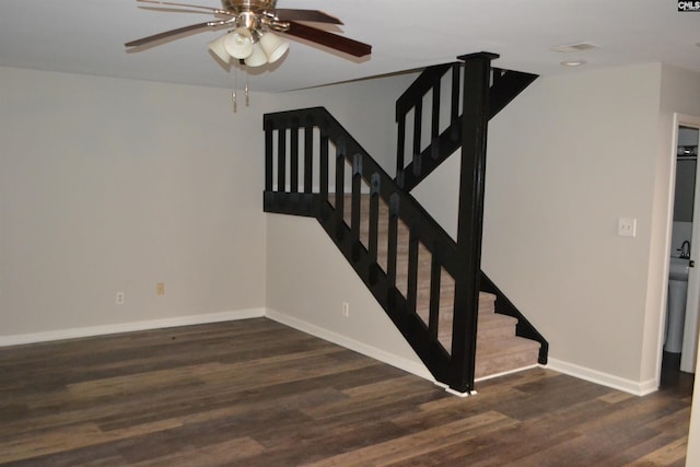 169 Lionsgate Rd, Columbia, SC 29223 - staircase featuring ceiling fan and wood finished floors