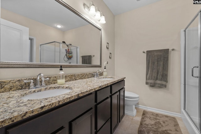 6 Genessee Ct, Irmo, SC 29063 - full bath featuring a stall shower, double vanity, and tile patterned floors