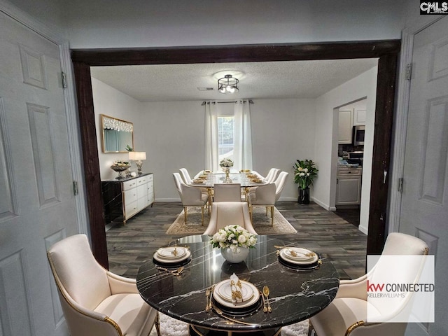 11 Long Glen Ct, Columbia, SC 29229 - dining area featuring dark wood-style floors and a textured ceiling