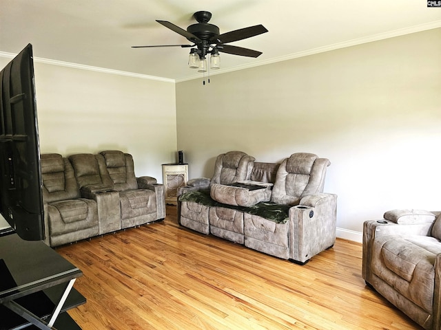 904 Sunnyhill Dr, Camden, SC 29020 - living area featuring ornamental molding, light wood-style floors, and ceiling fan