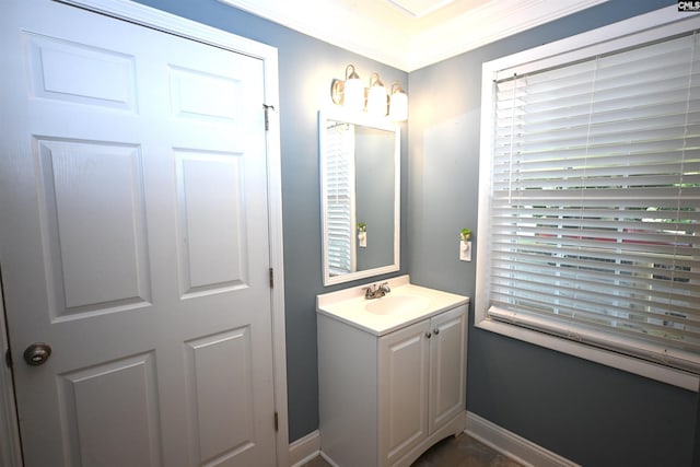 214 Mac St, Leesville, SC 29070 - bathroom featuring vanity and ornamental molding