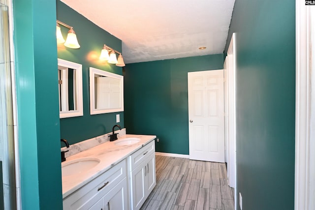 214 Mac St, Leesville, SC 29070 - full bathroom with double vanity and wood finished floors