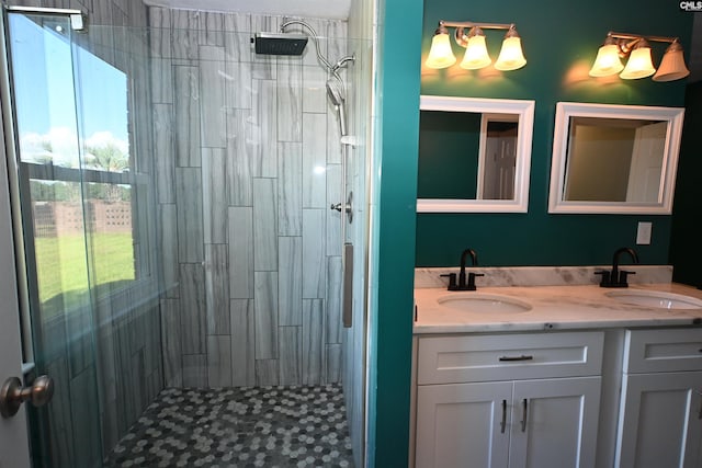 214 Mac St, Leesville, SC 29070 - full bath with a tile shower and double vanity