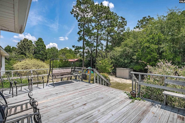 122 Partridge Hill Dr, West Columbia, SC 29172 - deck featuring view of scattered trees