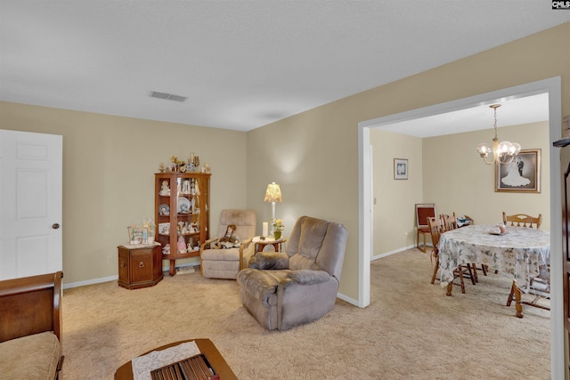 122 Partridge Hill Dr, West Columbia, SC 29172 - living room with carpet and a chandelier