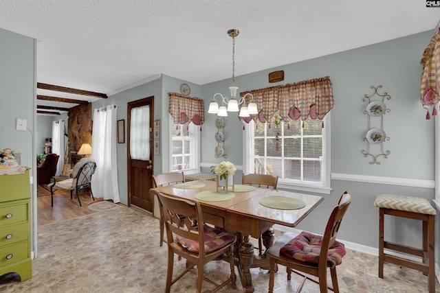 122 Partridge Hill Dr, West Columbia, SC 29172 - dining space featuring a chandelier and a textured ceiling