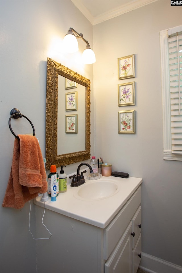 616 Mcrae Rd, Camden, SC 29020 - bathroom with vanity and ornamental molding