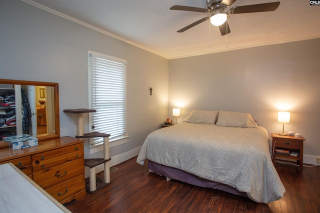 616 Mcrae Rd, Camden, SC 29020 - bedroom featuring wood finished floors, crown molding, and a ceiling fan
