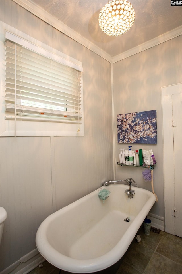 616 Mcrae Rd, Camden, SC 29020 - bathroom featuring a freestanding tub and crown molding