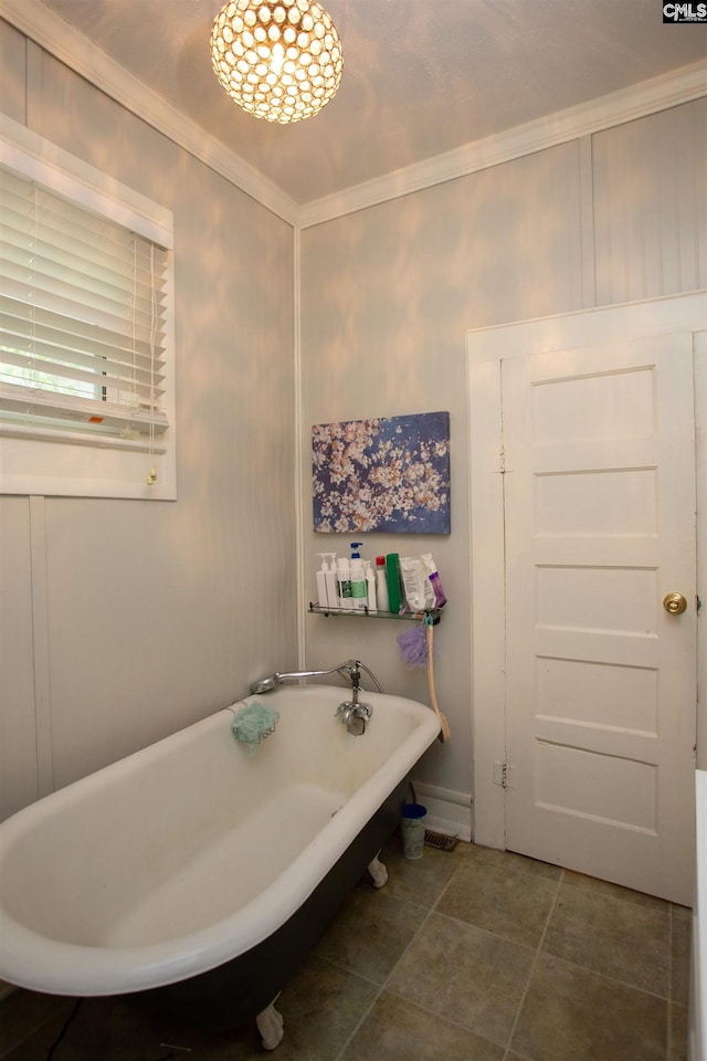616 Mcrae Rd, Camden, SC 29020 - bathroom with a freestanding tub and ornamental molding