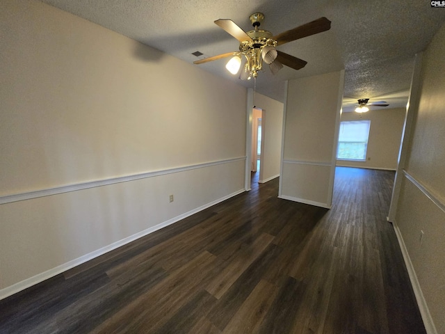 3630 Ranch Rd Unit 5-6, Columbia, SC 29206 - spare room featuring dark wood-type flooring, ceiling fan, and a textured ceiling