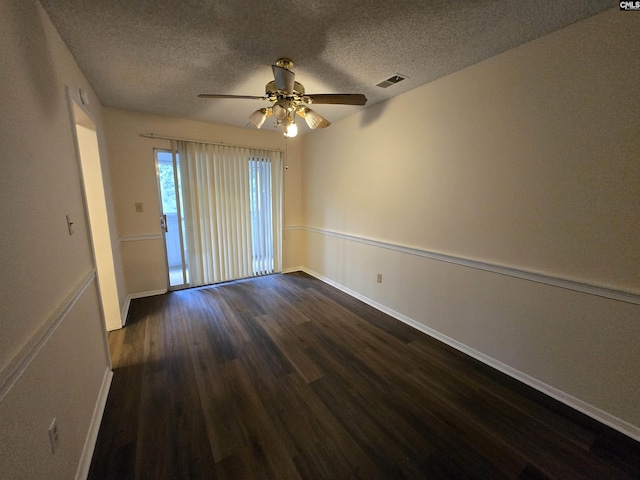3630 Ranch Rd Unit 5-6, Columbia, SC 29206 - unfurnished room with dark wood-type flooring, a ceiling fan, and a textured ceiling