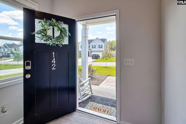 142 Summer Orchard Dr, Lexington, SC 29072 - foyer entrance featuring baseboards and carpet floors