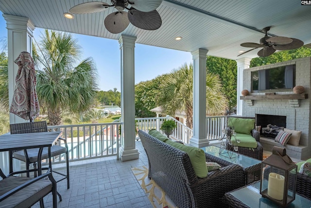 226 Forty Love Pt, Chapin, SC 29036 - view of patio featuring ceiling fan and an outdoor living space