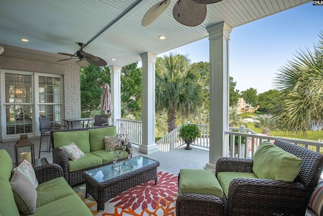 226 Forty Love Pt, Chapin, SC 29036 - view of patio / terrace featuring a ceiling fan and an outdoor hangout area