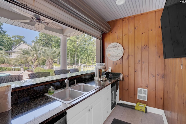 226 Forty Love Pt, Chapin, SC 29036 - view of patio featuring an outdoor kitchen, ceiling fan, and heating unit