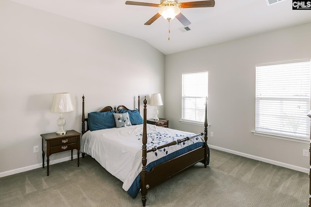 122 Azur Ave, Chapin, SC 29036 - carpeted bedroom with lofted ceiling and ceiling fan