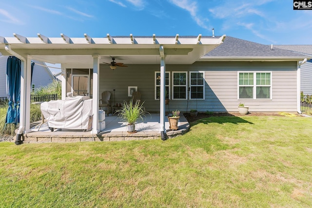 122 Azur Ave, Chapin, SC 29036 - rear view of property featuring a ceiling fan, a patio area, and a shingled roof