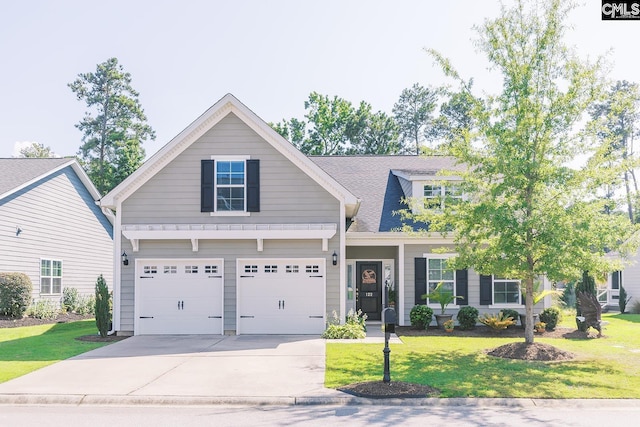 122 Azur Ave, Chapin, SC 29036 - view of front facade featuring concrete driveway, an attached garage, a front yard, and a shingled roof