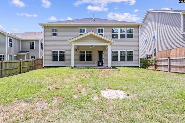 478 Harbour Pointe Dr, Columbia, SC 29229 - rear view of property with ceiling fan, a fenced backyard, and a patio