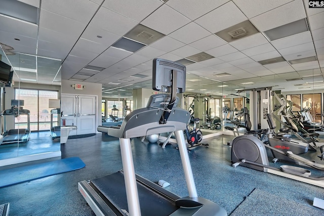 601 Main St Unit 518, Columbia, SC 29201 - workout area featuring a paneled ceiling