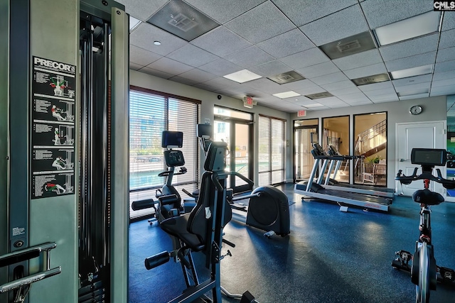 601 Main St Unit 518, Columbia, SC 29201 - exercise room featuring a drop ceiling