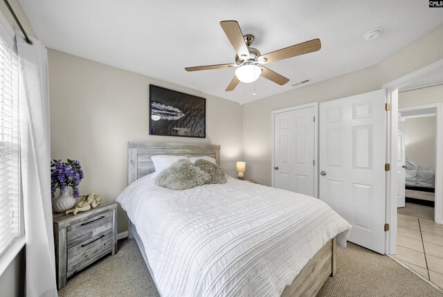 614 Beech Branch Dr, Irmo, SC 29063 - bedroom featuring ceiling fan and light colored carpet