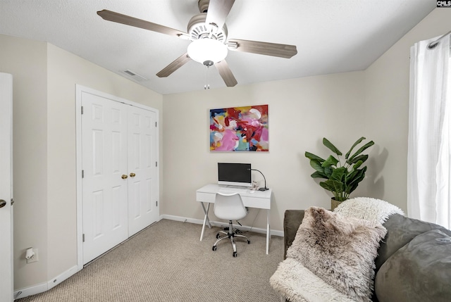 614 Beech Branch Dr, Irmo, SC 29063 - carpeted office space featuring baseboards and a ceiling fan