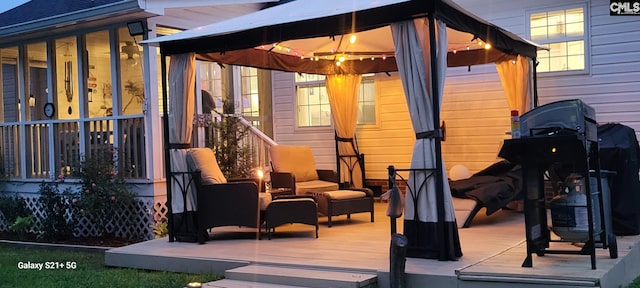 614 Beech Branch Dr, Irmo, SC 29063 - wooden terrace with a gazebo and grilling area