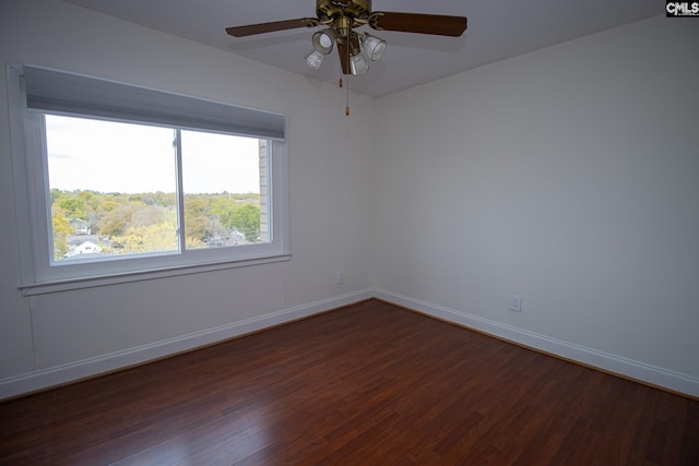 619 King St Unit 801, Columbia, SC 29205 - unfurnished room with dark wood-style flooring and ceiling fan