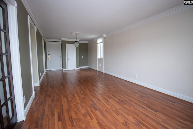 619 King St Unit 801, Columbia, SC 29205 - spare room with dark wood finished floors and ornamental molding