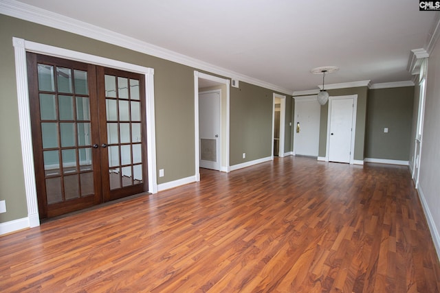 619 King St Unit 801, Columbia, SC 29205 - unfurnished room with french doors, wood finished floors, and ornamental molding