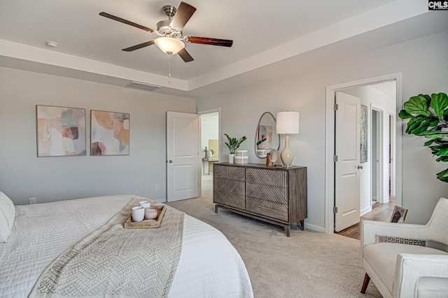 2095 County Line Trl, Elgin, SC 29045 - bedroom featuring light carpet and ceiling fan