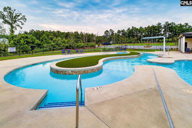 2095 County Line Trl, Elgin, SC 29045 - community pool featuring view of wooded area and a patio
