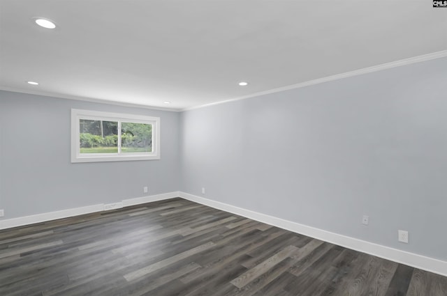 3619 Hanson Ave, Columbia, SC 29204 - empty room with ornamental molding, recessed lighting, and dark wood-type flooring