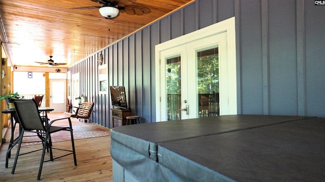 2367 Mount Pilgrim Church Rd, Prosperity, SC 29127 - deck featuring a ceiling fan and outdoor dining area
