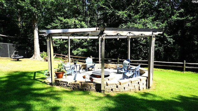2367 Mount Pilgrim Church Rd, Prosperity, SC 29127 - view of patio featuring an outdoor fire pit