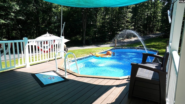2367 Mount Pilgrim Church Rd, Prosperity, SC 29127 - swimming pool featuring a deck and a yard