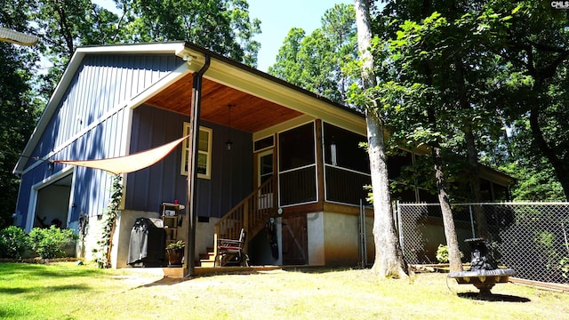 2367 Mount Pilgrim Church Rd, Prosperity, SC 29127 - rear view of house with board and batten siding