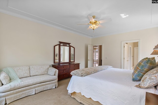 132 Alston Cir, Lexington, SC 29072 - bedroom with ornamental molding, carpet, and a ceiling fan