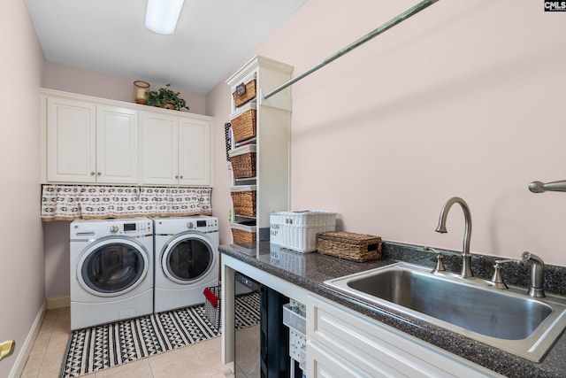 132 Alston Cir, Lexington, SC 29072 - washroom with separate washer and dryer, cabinet space, light tile patterned floors, and beverage cooler