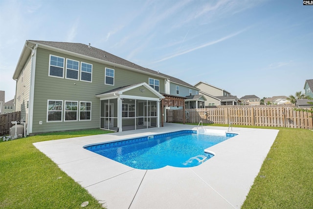 4040 Summerland Way, Elgin, SC 29045 - view of pool with a sunroom, a patio area, and a fenced backyard