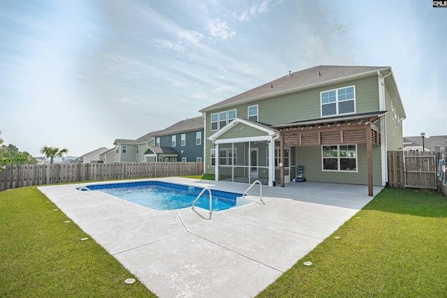 4040 Summerland Way, Elgin, SC 29045 - view of pool with a sunroom, a patio area, and a fenced backyard