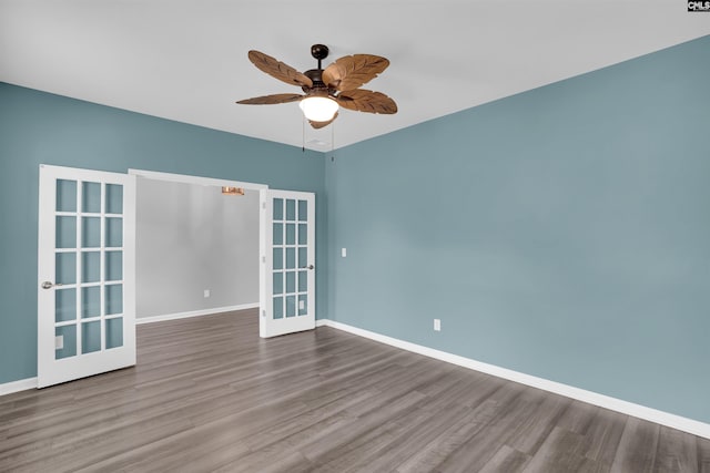 4040 Summerland Way, Elgin, SC 29045 - unfurnished room featuring french doors, wood finished floors, and ceiling fan